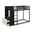 Twin Size Bunk Bed With 4 Storage Drawers, Hanging Rod, Light Bar, Integrated Shelves & Dual Ventilated Panels-7590673