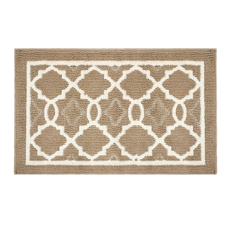 Non-Slip Geometric Doormat, Khaki, 20" W x 31" L