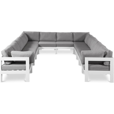 Marquice 120'' Wide Aluminum Patio Sectional with Cushions