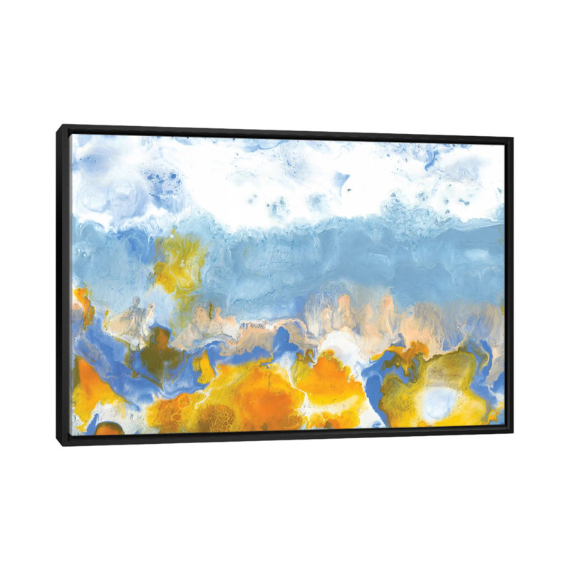 «Sun Up II», reproduction sur toile, H 18 po x l 26 po x P 1,5 po, Toile avec cadre noir, Pas de tapis