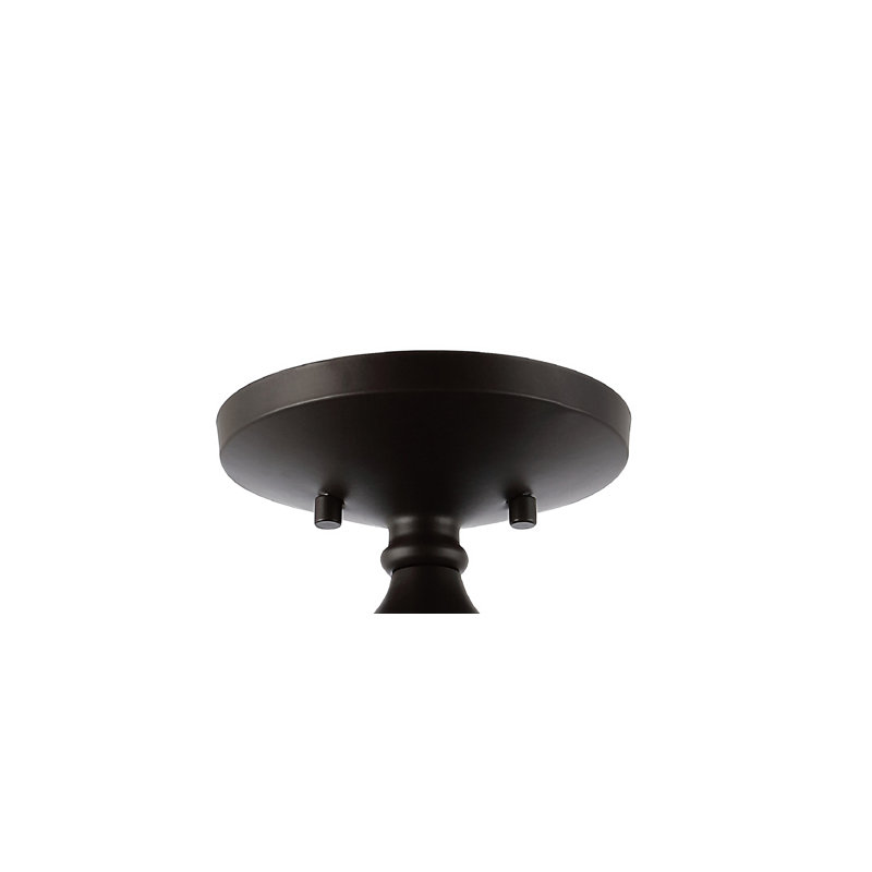 Tatem 14" 1-Light Modern Farmhouse Schoolhouse Glass/Metal LED Semi Flush Mount, Oil Rubbed Bronze