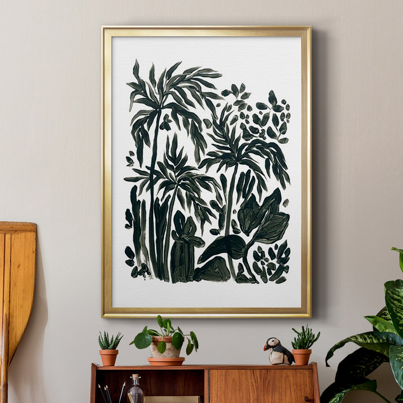 Encre Jungle III - impression de cadre photo unique, Or, H 42,5 po x l 30,5 po x P 1 po