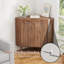 Armoire de rangement d'angle moderne en bois avec portes sculptées arquées, armoire peu encombrante pour le salon, la cuisine, la salle de bain, buffet robuste pour le bar et la maison