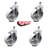 TS Caster Set 4 -5" Wheel&10MM Stems-2 w/Brake