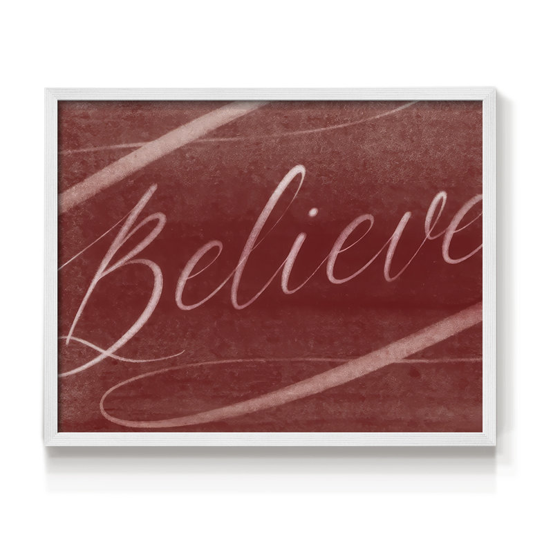 Believe - impression encadrée - réarmable, H 8 po x l 10 po, Blanc