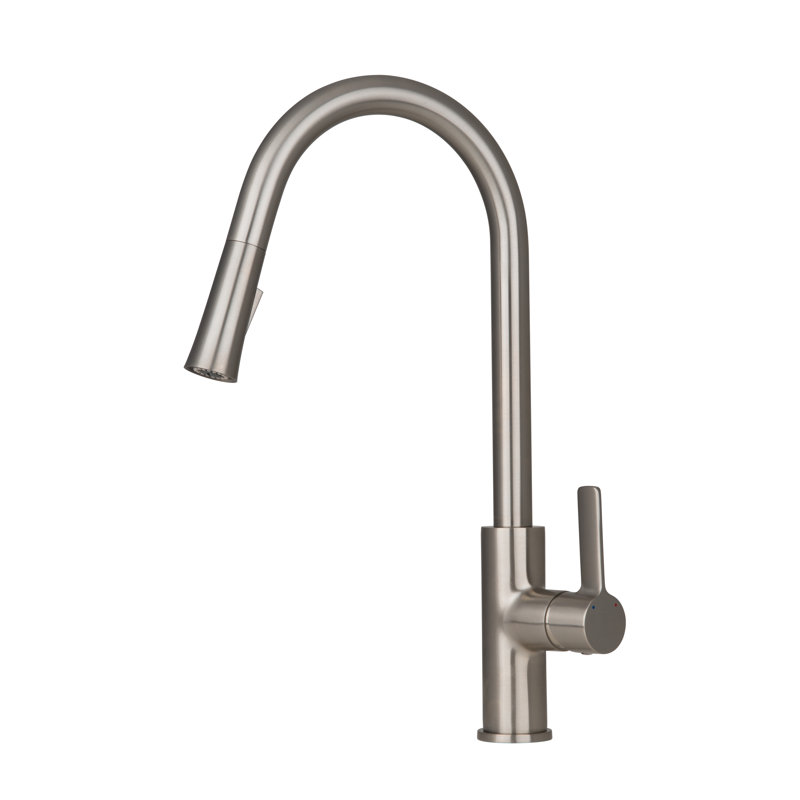 Robinet rétractable à poignée simple Ancona, Nickel brossé
