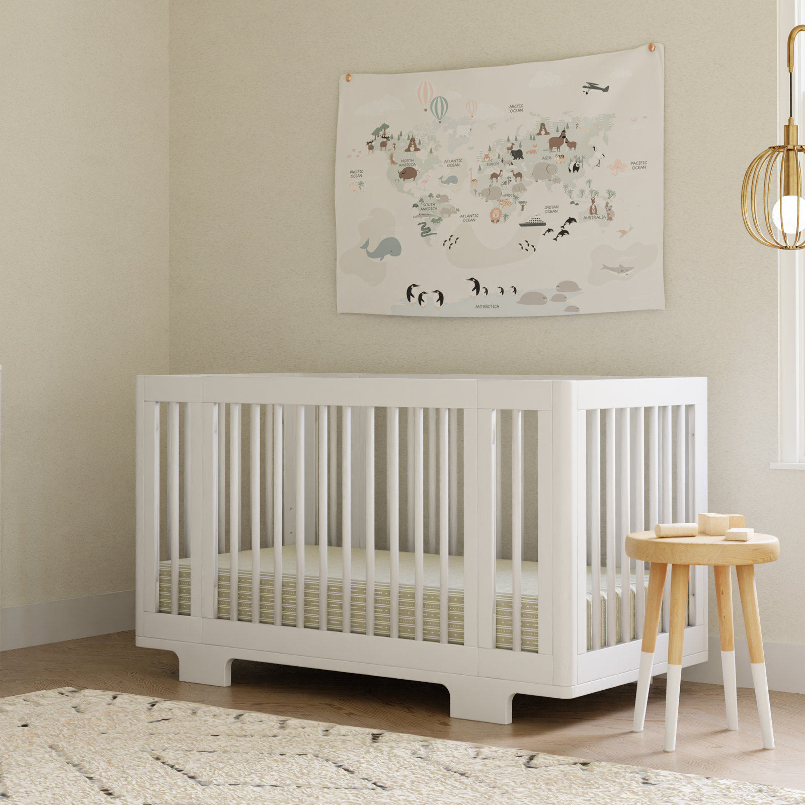 Yuzu Pine 8-in-1 Convertible Crib, White