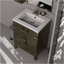 Meuble-lavabo simple en chêne brun 24 po X P 18 po D, comptoir en acrylique, 18 po Ensemble miroir et robinet-83985509