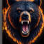 Toile «A Fierce Bear S Head Dominates The Center of the Wall Art Composition»-996592564