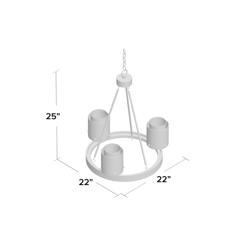 Aahaan 3 - Light Dimmable Wagon Wheel Chandelier