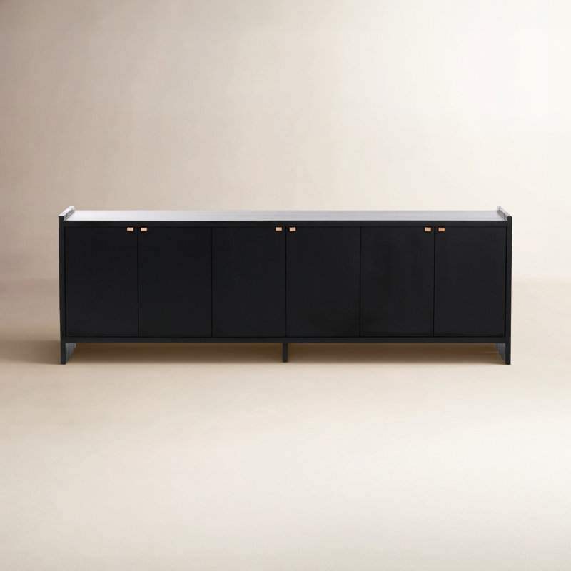 Handa TV Stand for TVs up to 75", Black Wash Poplar