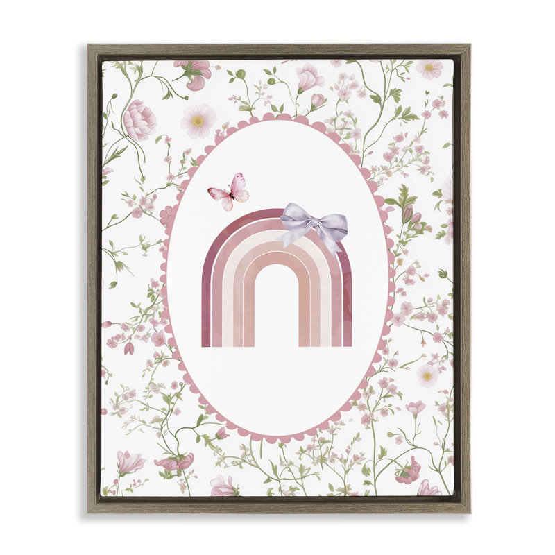 Cadre flottant floral et ruban arc-en-ciel, design par Christine Simpson Art, Montalcino orme flottant encadré