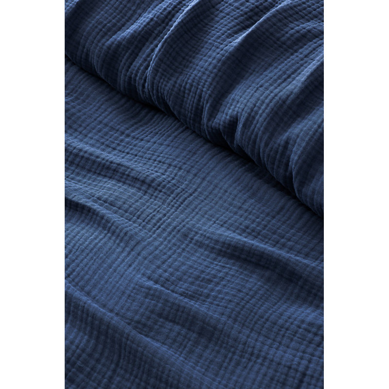 Premium Navy Blue Double Bedspread, 67 x 98 | 100% Cotton, 4-Ply, Machine Washable at 30-40°C | Soft, Durable, and Cozy for Any Bedroom Décor | Perfect for Year-Round Comfort and Style