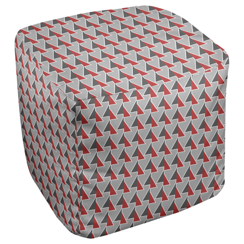 Repose-pieds cube à motif shifted arrows, Rouge, H 18 po x l 18 po x P 18 po