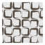 Causeuse en chenille beige avec 4 coussins Yolanda
