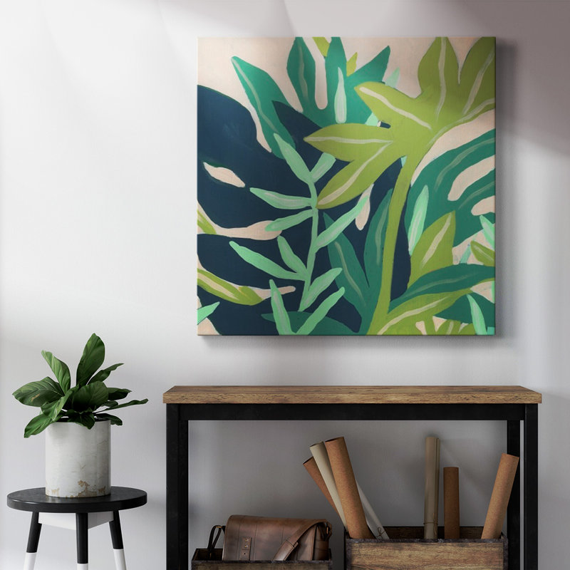 Island Fronds II - Toile tendue avec châssis de qualité supérieure - prête à être accrochée
