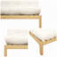 Unité centrale de canapé vidaXL Acacia clair et bois d'acacia blanc crème