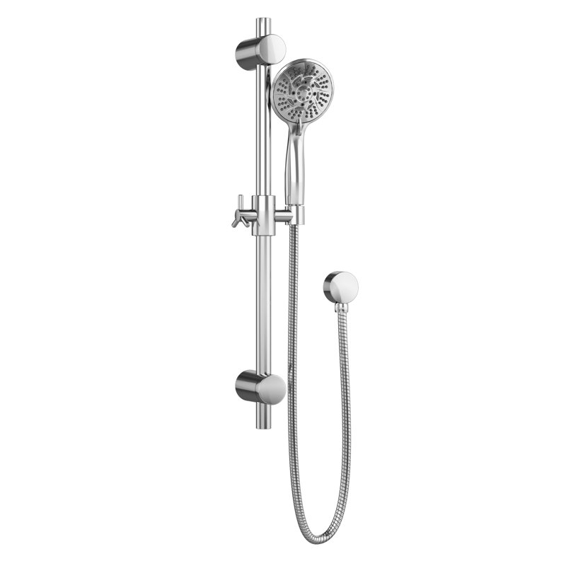Chrome Multi-Head Adjustable Height Wall Mounted Shower System