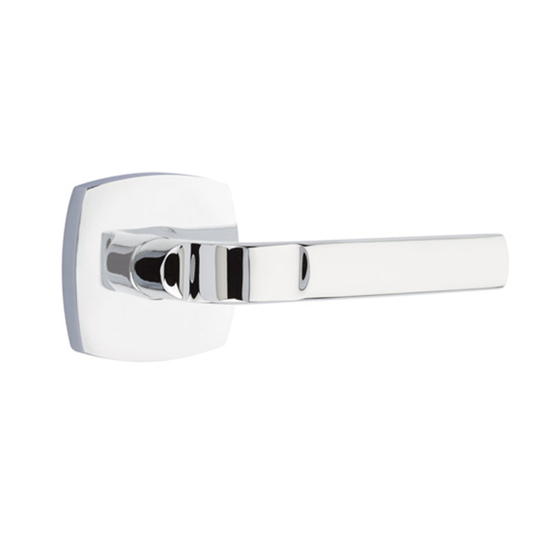 Poignée de porte avec rosette Aston, Droite, Chrome brillant
