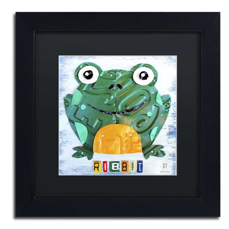 « ribbit the grenouille », art encadré Verna, H 11 po x l 14 po x P 0,5 po