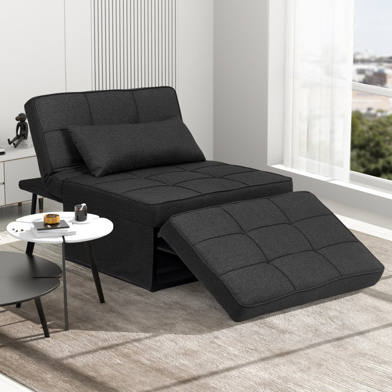 Fauteuil convertible 72 po Horwood, Mélange de coton gris foncé