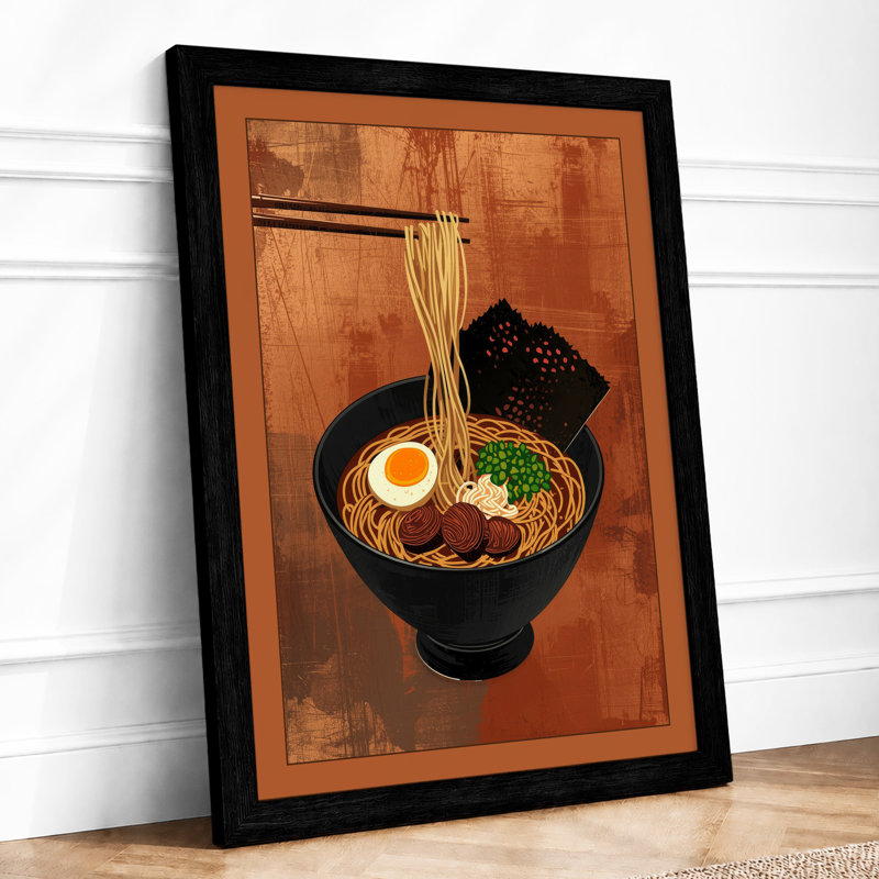 Bowl of Ramen Modern - Framed Print, A1 - 84.1 x 59.4 cm, Black
