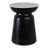 Sculptural Round Metal and Marble Side Accent End Table for Lounge Area - Pedestal Narrow Table with Stone Top for Entryway - 20", Black & White