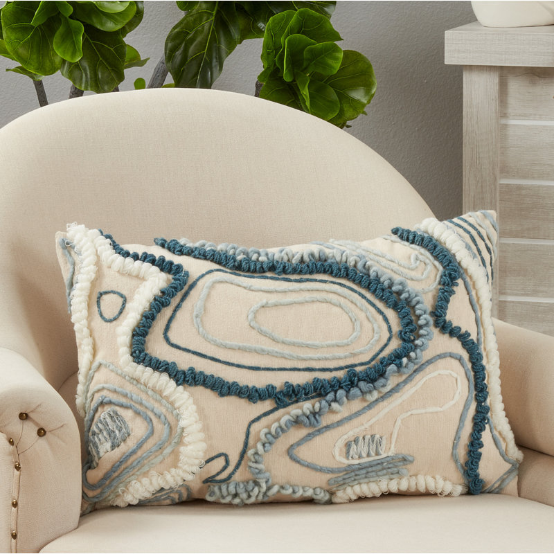 Euro Cotton Embroidered Pillowcase in Blue