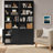 70.8" tall bookcase with adjustable shelves and cabinet doors - modern farmhouse storage cabinet for living room, home office-293500947