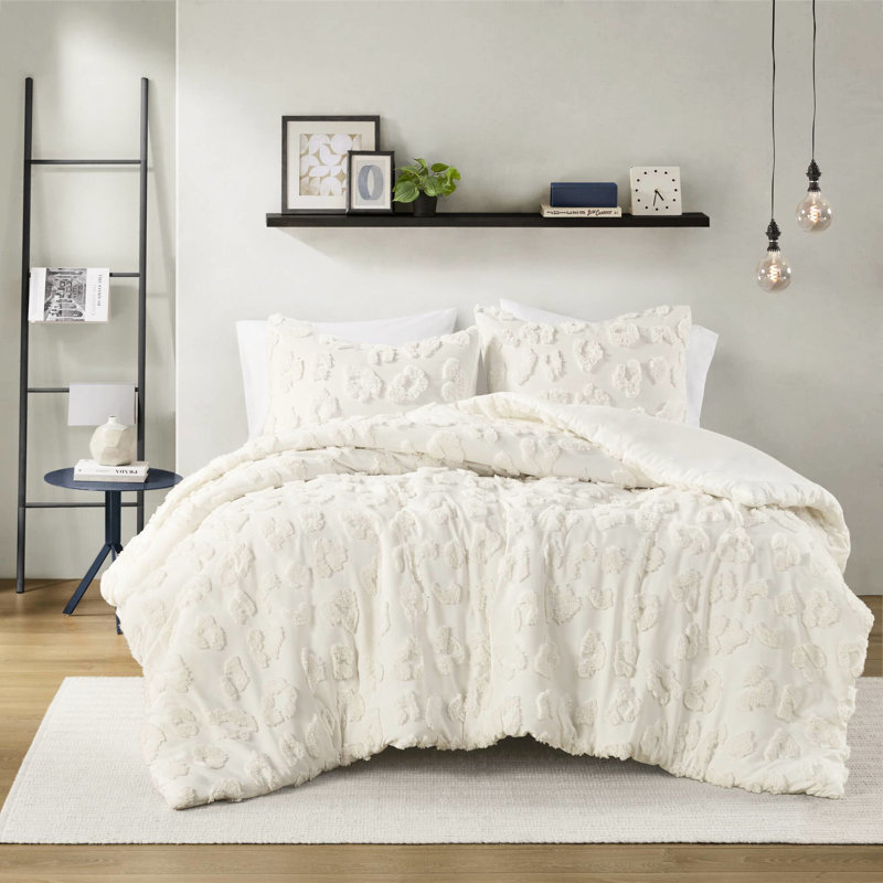 Literie pour lit simple / simple TG - édredon en chenille, rembourrage, envers en microfibre, édredon texturé doux, texturé, fer à repasser suggéré