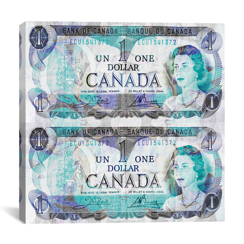 Canada one dollar 4, impression sur toile, H 18 po x l 18 po x P 0,75 po
