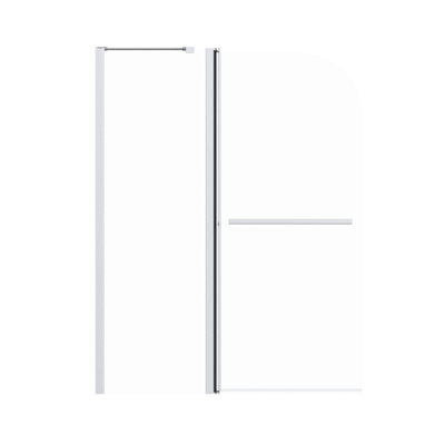 43 In. X 58 Bathtub Shower Door - Folding 6mm Tempered Glass Pivot With Stable Support Structure Bathroom For Width Height Corrosion Prevention