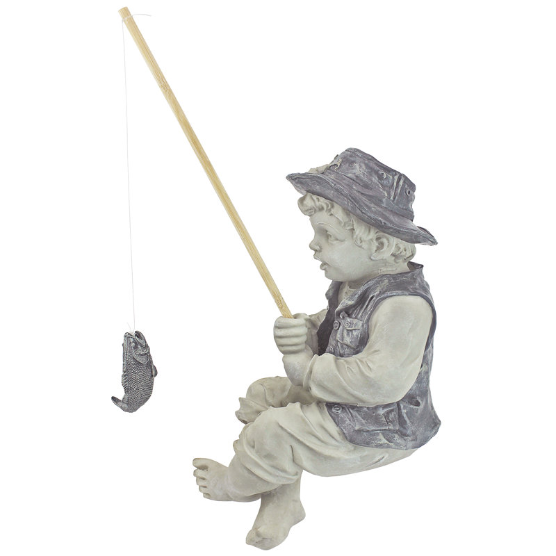 Fisherman Weather Resistant UV Resistant Polyresin Garden Statue