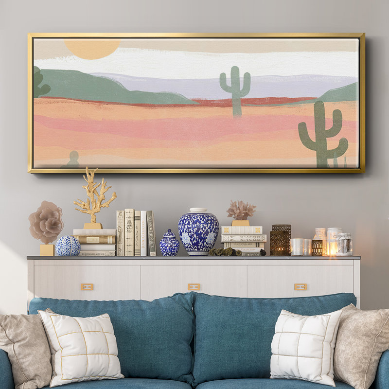 Cactus Plateau II- Framed Canvas, 20" H x 50" W
