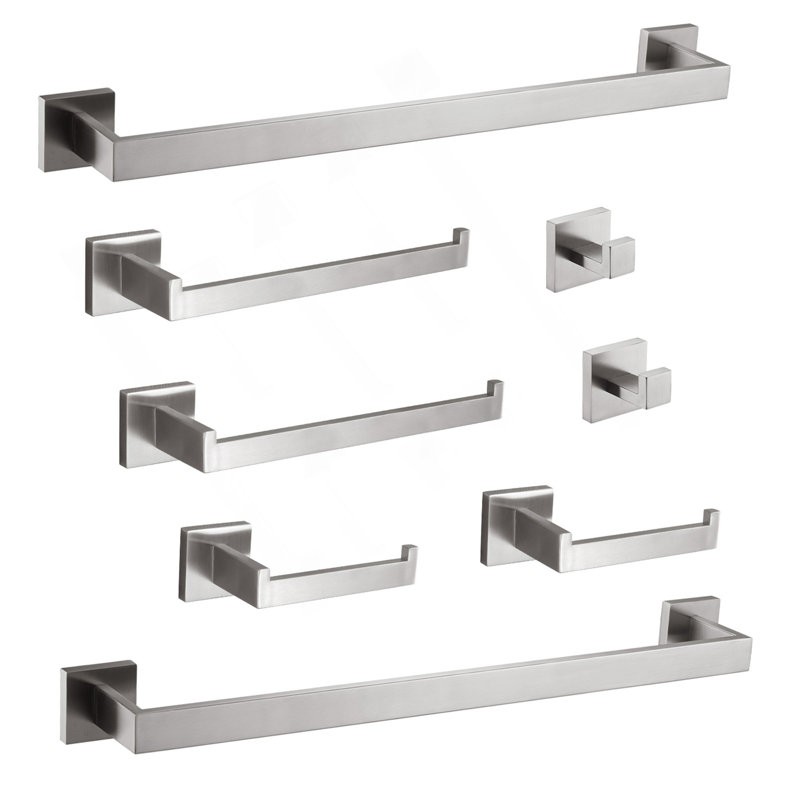 8 - Piece Bathroom Hardware Set, Brushed Nickel