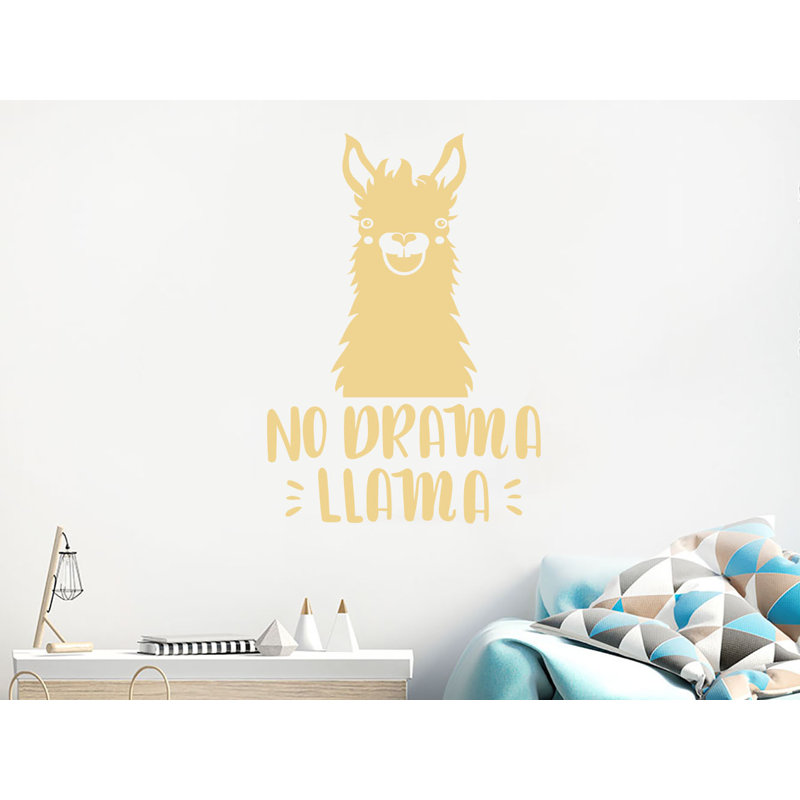 Décalcomanie murale de chambre de bébé llama, Crème