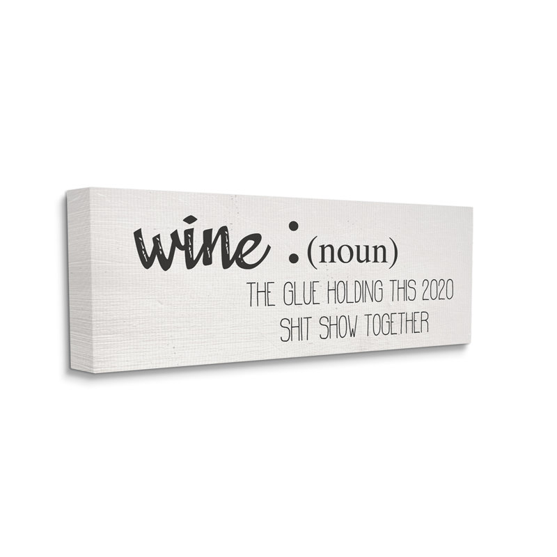 Vin définition humoristique «Wine», Toile tendue, H 10 po x l 24 po x P 1,5 po