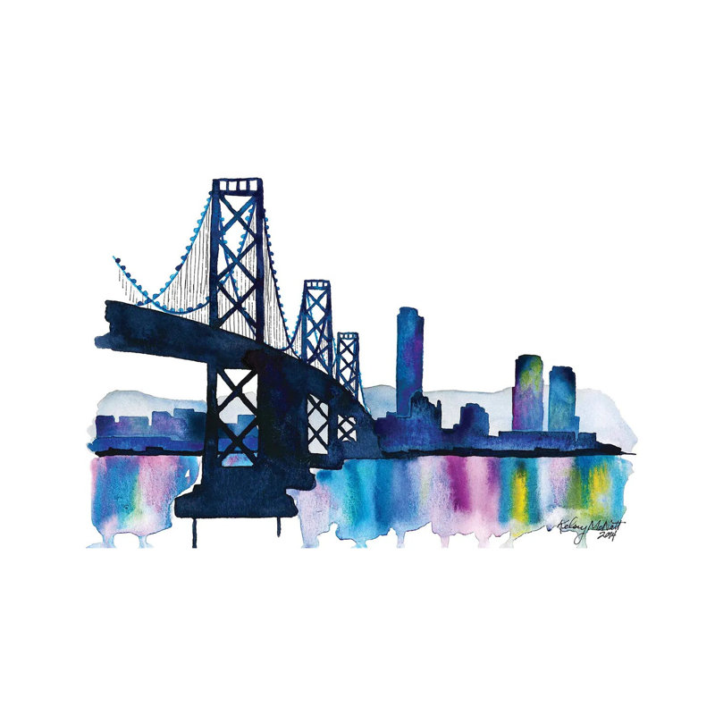 Bay Bridge by Kelsey McNatt - Wrapped Canvas Gallery-Wrapped Canvas Giclée, 30.48 cm H x 45.72 cm W