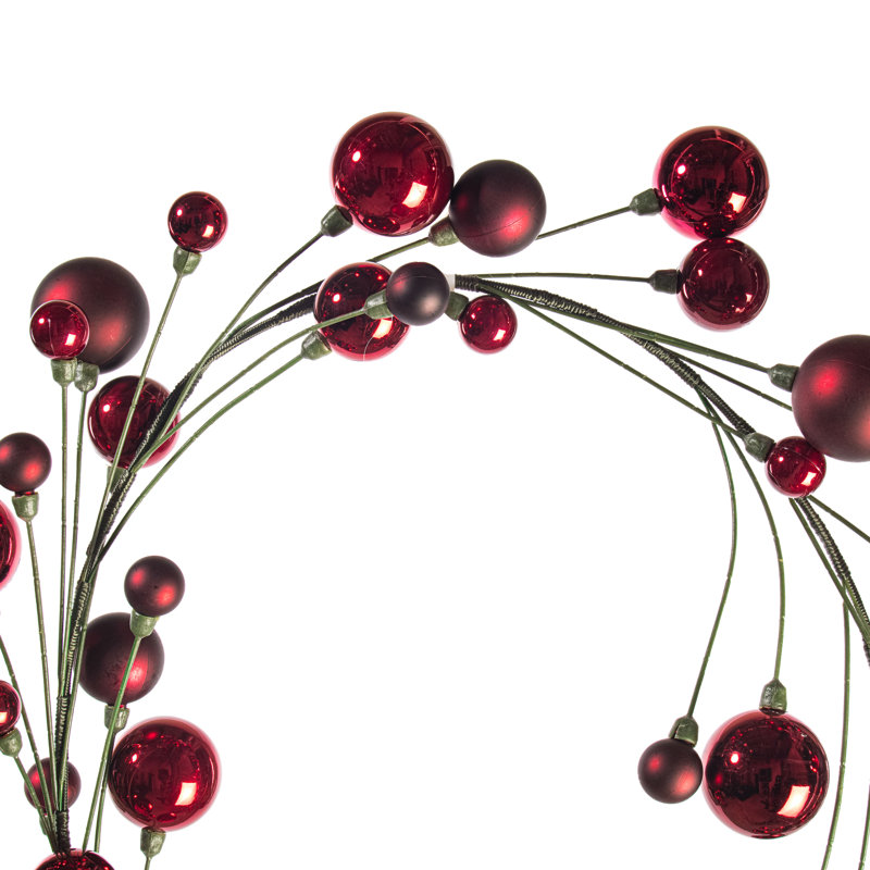 Vickerman 6' Crimson Red Ball Branch Garland., Crimson Red