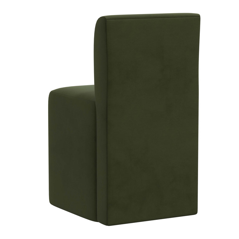 Cora Dining Chair In Zuma Charcoal, Classic Loden Velvet