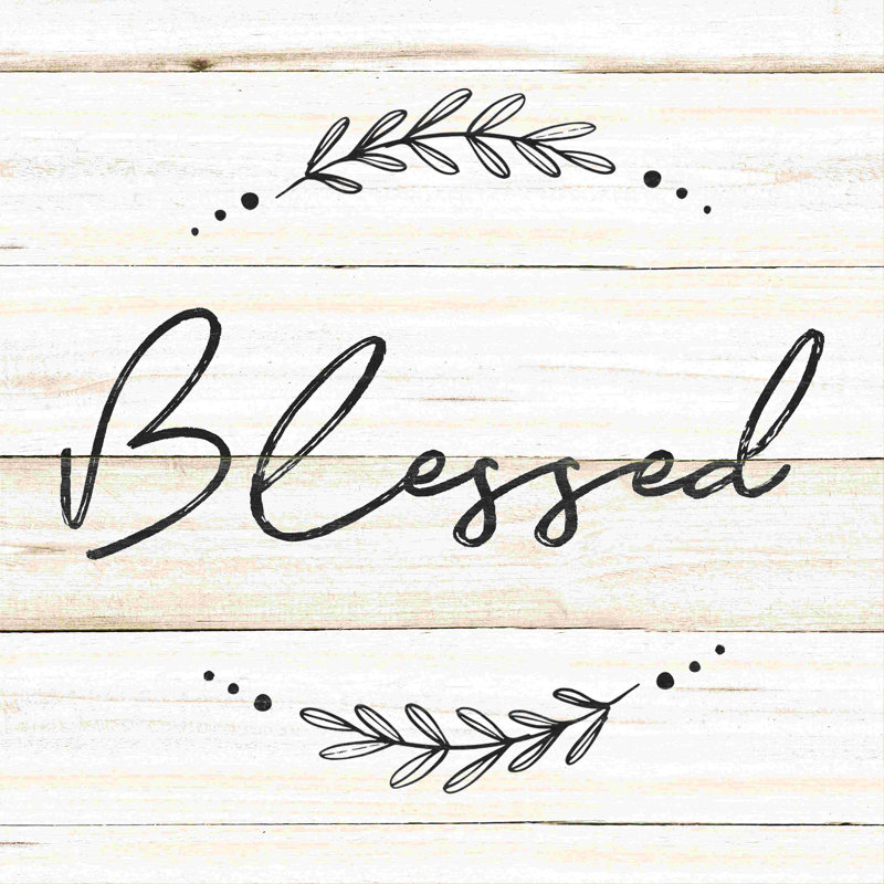 «Blessed Shiplap», art textuel sur toile tendue, H 12 po x l 12 po