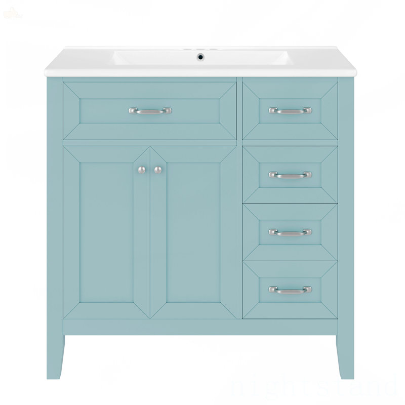 Meuble-lavabo 36 po avec lavabo, Bleu
