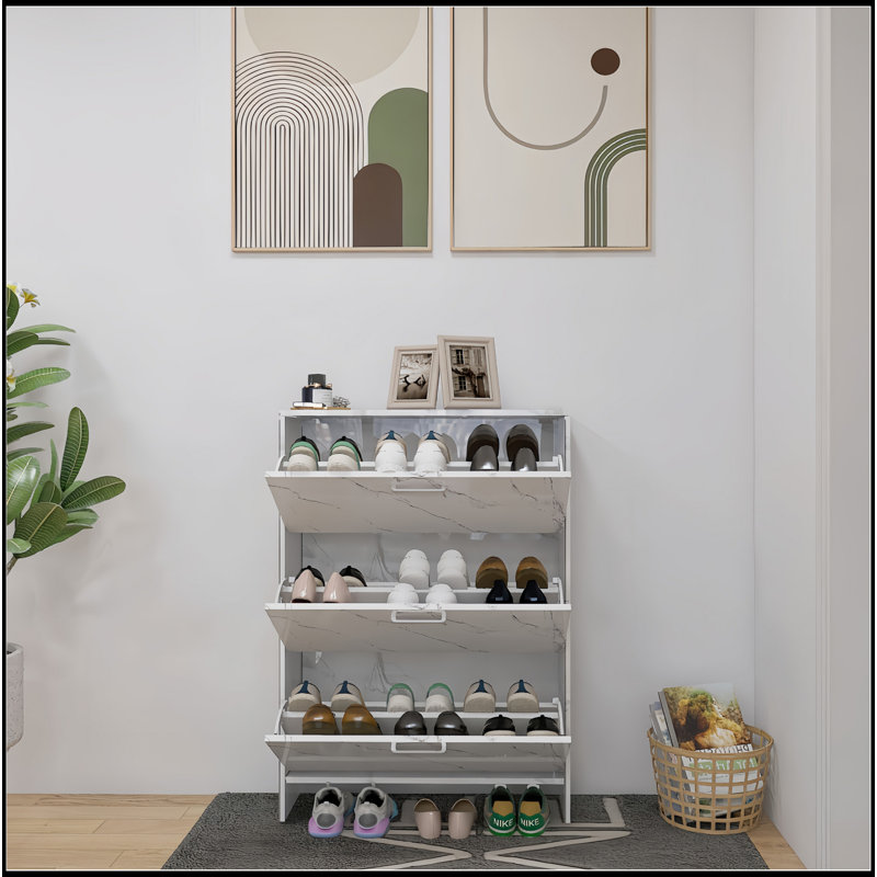 Armoire à chaussures 3 portes 18 po avec poignées rétro
