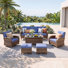 5-rattan Outdoor Conversation Set With Swivel Lounge Chairs