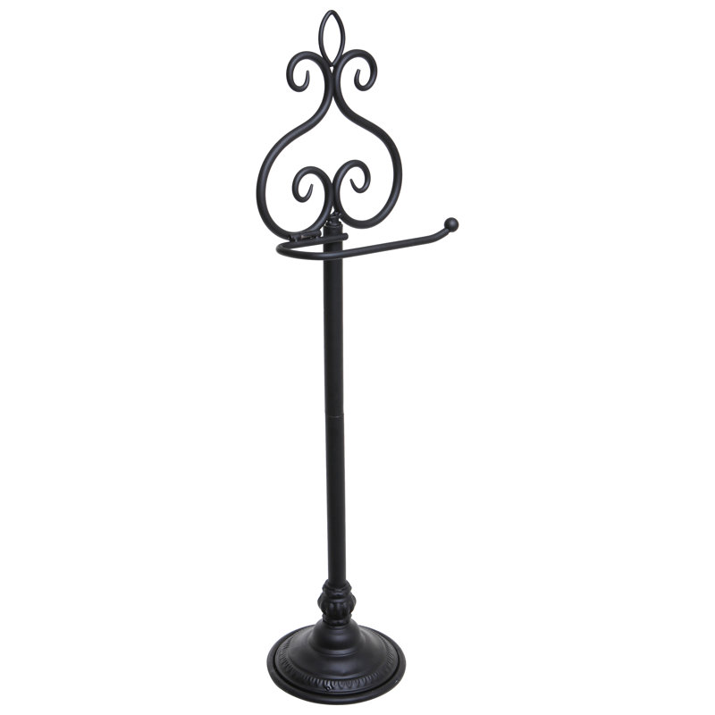 Scrollwork Design Freestanding Toilet Roll Holder
