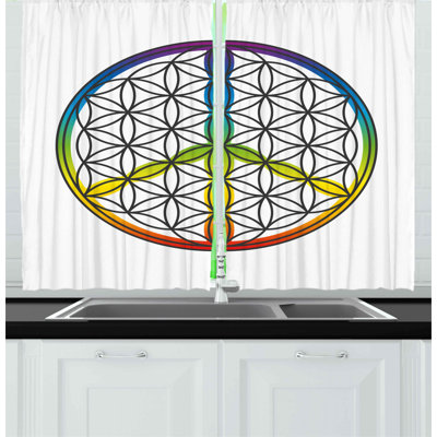 Geometric Pointed Kitchen Curtain