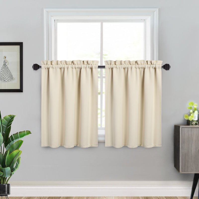 Kitchen Curtain, 66cm W x 61cm L, Beige