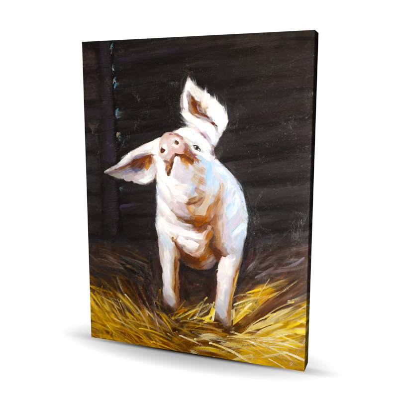 Happy Pig - Farm Animals Canvas for Home Decor | Cute Art