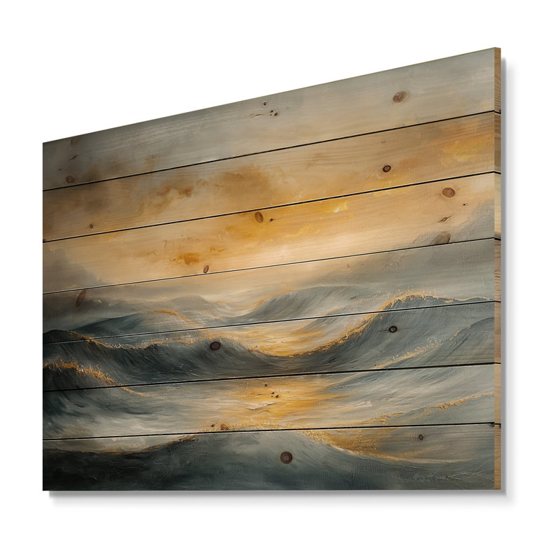 Mélodie silencieuse de l'écho côtier - Art mural en bois côtier - sur bois de pin naturel, H 10 po x l 20 po