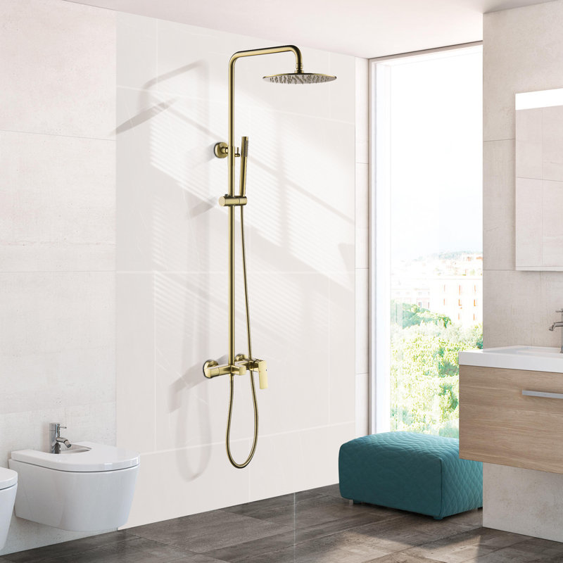 All-In-One Kit with Rough in-Valve, Brushed Gold